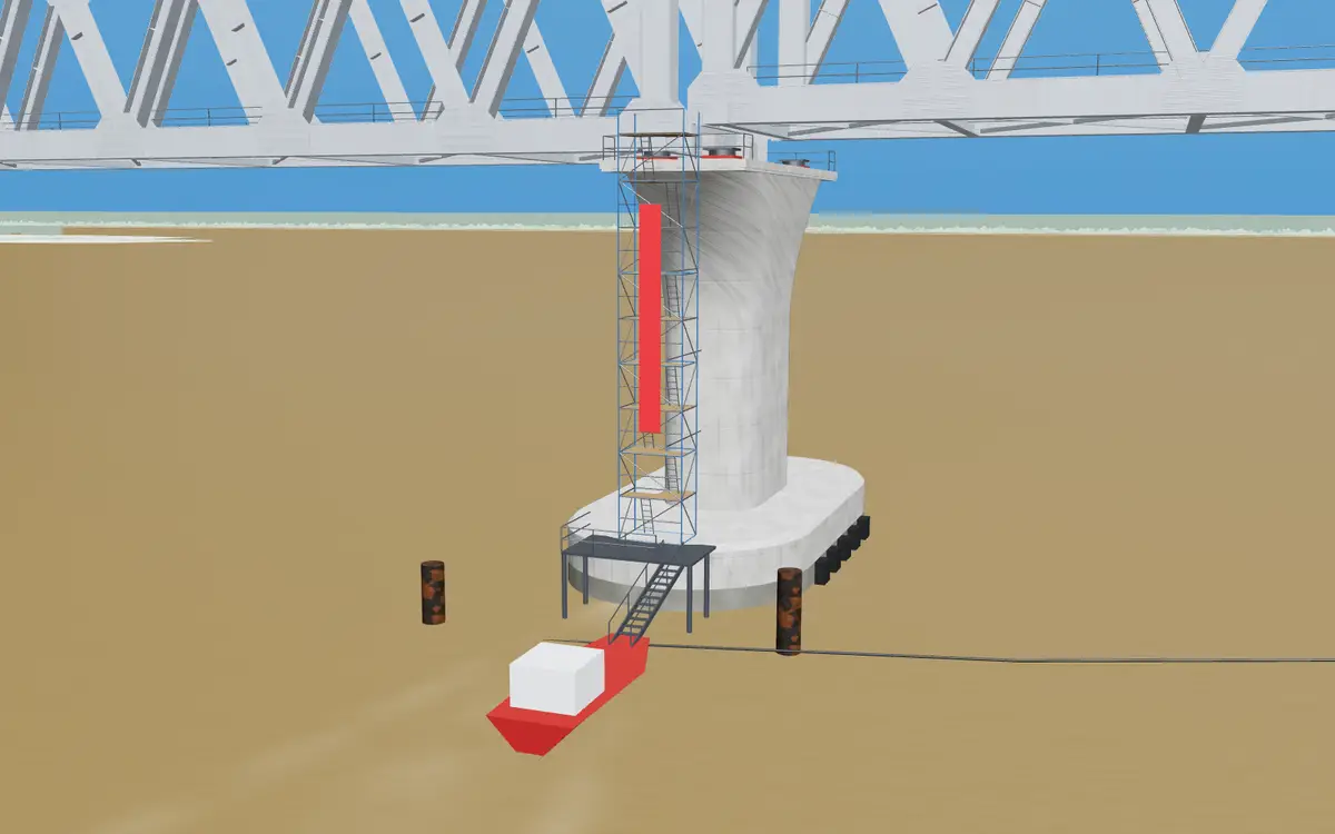 3D bridge pier in a river